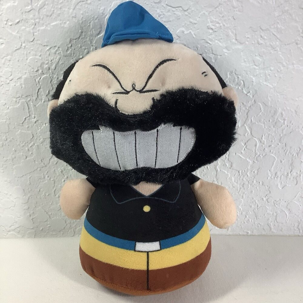 Popeye the Sailorman Bluto Brutus 9" Beanbag Stuffed Plush Round Oversized Head